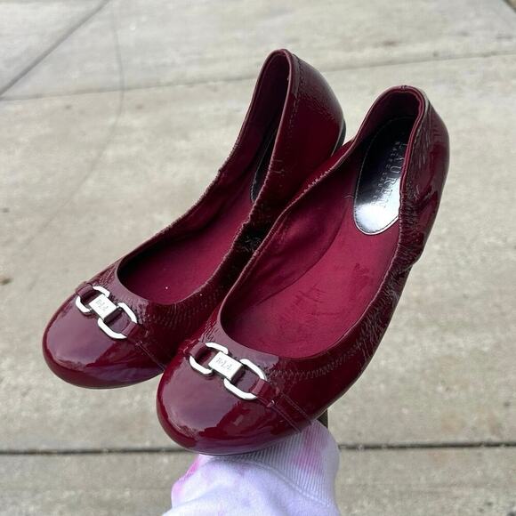Lauren Ralph Lauren Betsy Women’s Patent Leather Ballet Flats Size 11 Berry Red - Picture 9 of 9